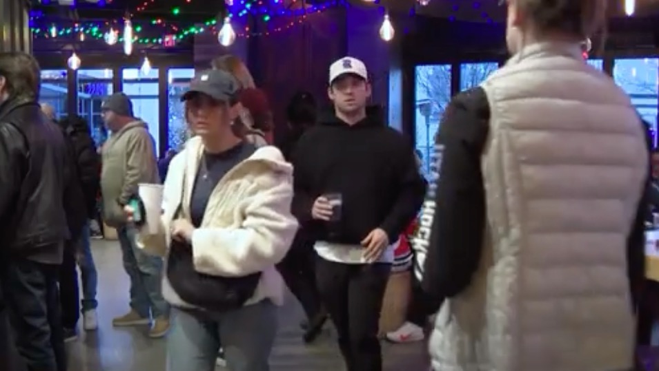 Patrons walk around Hallpass food hall in downtown Salt Lake City before a Utah Hockey Club game on Feb. 25.
