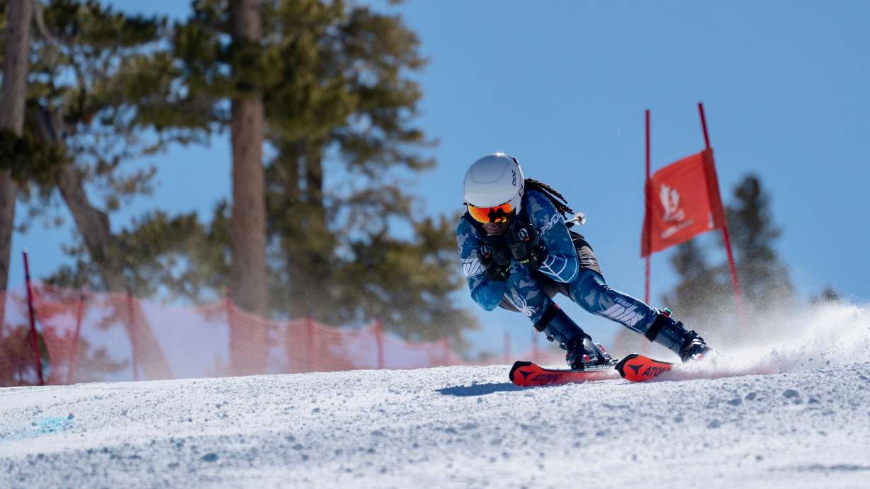 Fantaye Gilbertson is pictured winning the Giant Slalom ski race at the 2025 NBS Summit at Keystone ski resort in Colorado in February 2025.