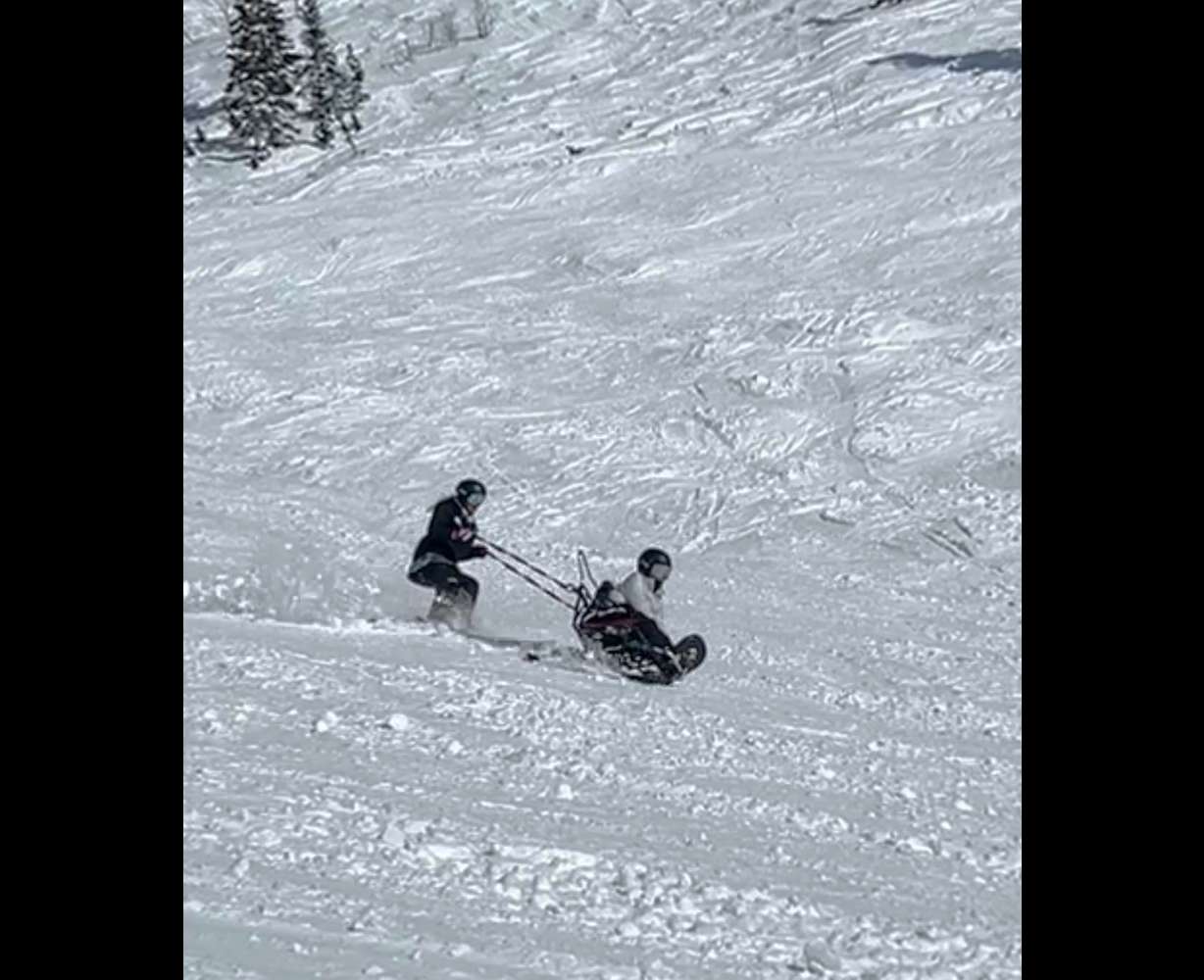Jonah Bradshaw is an adaptive athlete who uses a bi-ski to enjoy the mountain.