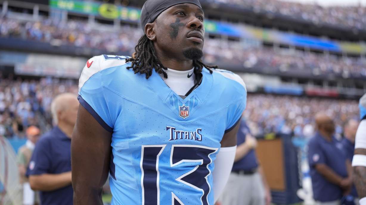 FILE - Tennessee Titans cornerback Chidobe Awuzie (13) before an NFL football game against the Green Bay Packers, Sunday, Sept. 22, 2024, in Nashville, Tenn.