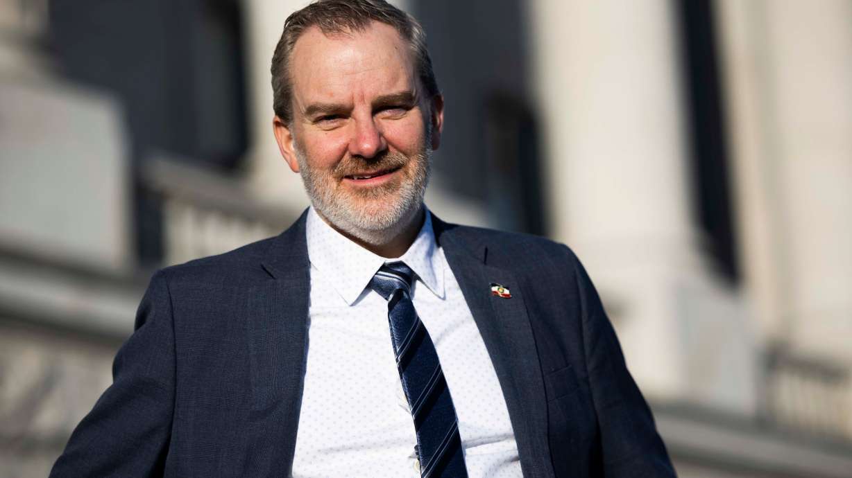 State Sen. Lincoln Fillmore, R-South Jordan, at the Capitol in Salt Lake City on Feb. 28. His bill bans cellphones and similar devices in school.