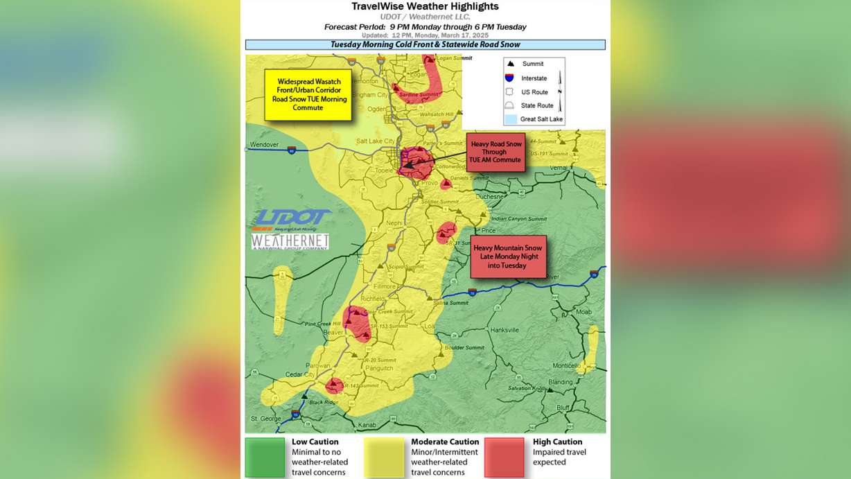 Warnings, advisories issued as more valley, mountain snow heads to Utah