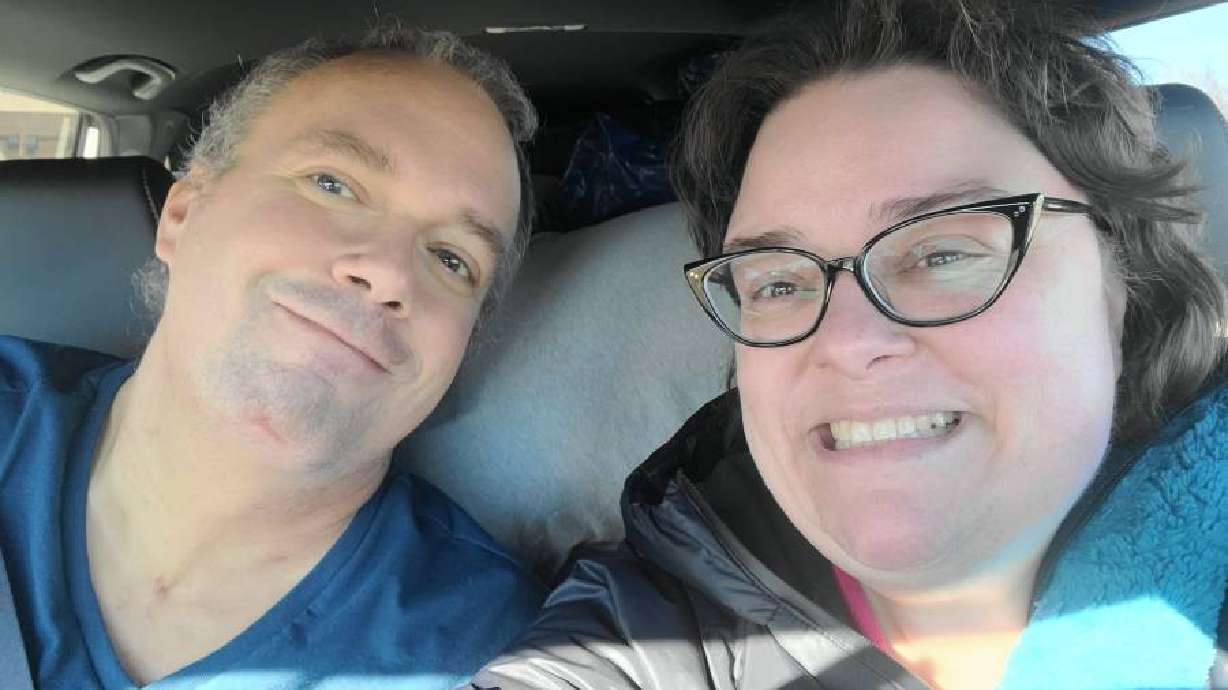 Tracy Fox, left, and Carolyn Fox are seen the day Tracy Fox was released from the hospital after suffering severe burns.