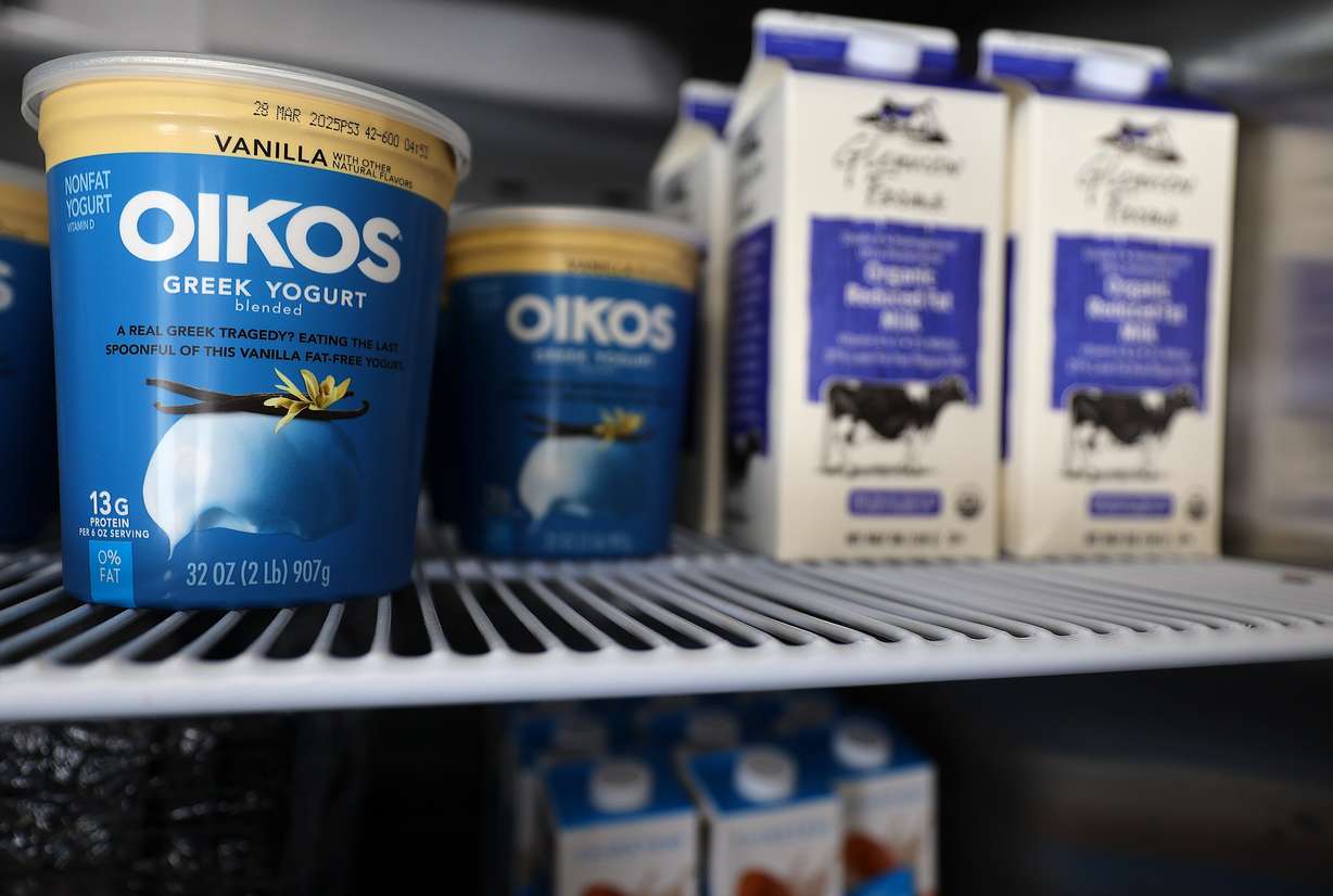 Food is pictured in the University of Utah Health Food Pharmacy trailer parked outside of Greenwood Health Center in Midvale on Friday.