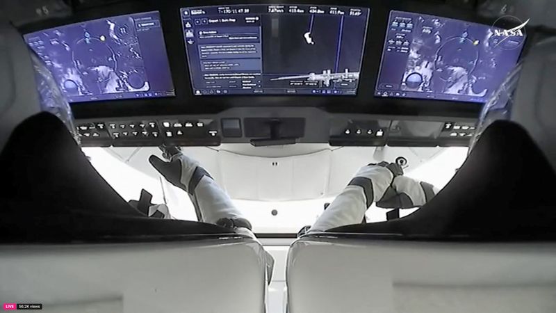 Watch: NASA astronauts head home on SpaceX capsule after drawn-out space station stay