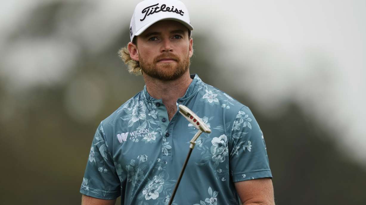 Danny Walker holds his club on the second hole during the final round of The Players Championship golf tournament Sunday, March 16, 2025, in Ponte Vedra Beach, Fla.