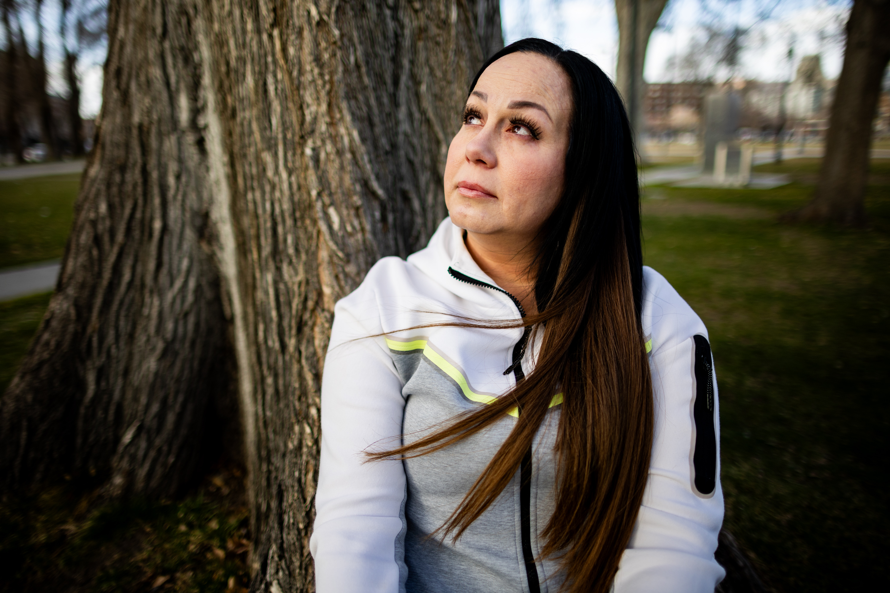 Elisha Paiz poses at Pioneer Park in Salt Lake City on March 2.