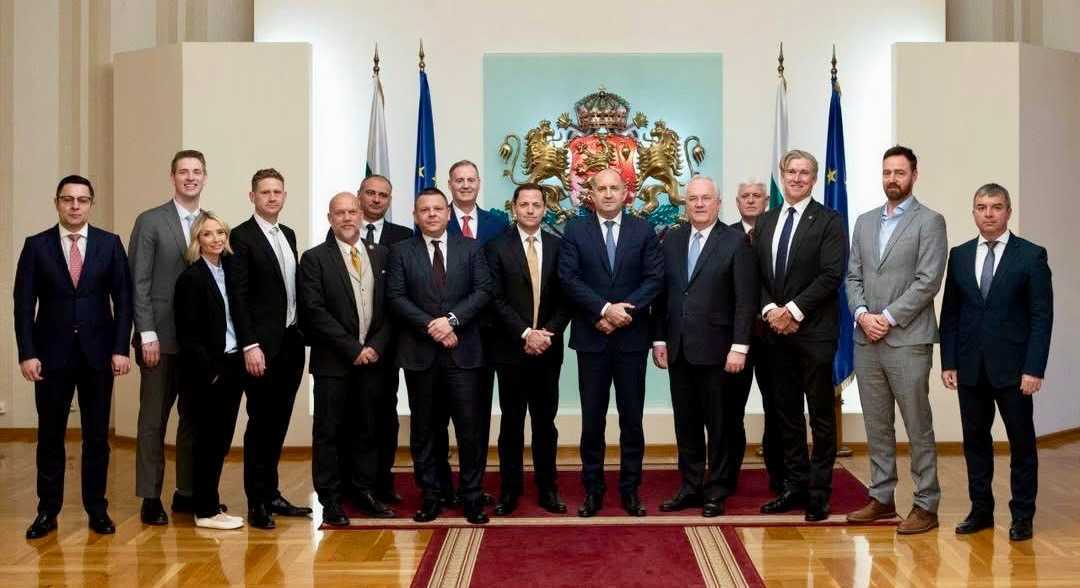 Bulgaria's presidential cabinet poses with representatives from Utah's 47G association in March 2025. The Utah business leaders met with officials from Romania and Bulgaria in hopes of creating new business relationships.