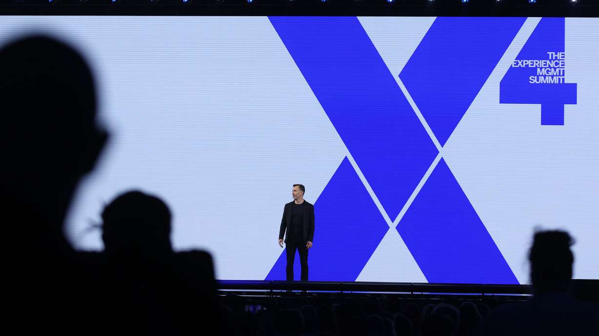 Qualtrics CEO Zig Sarafin speaks during the Qualtrics X4: The Experience Management Summit at the Salt Palace in Salt Lake City on March 8, 2023.