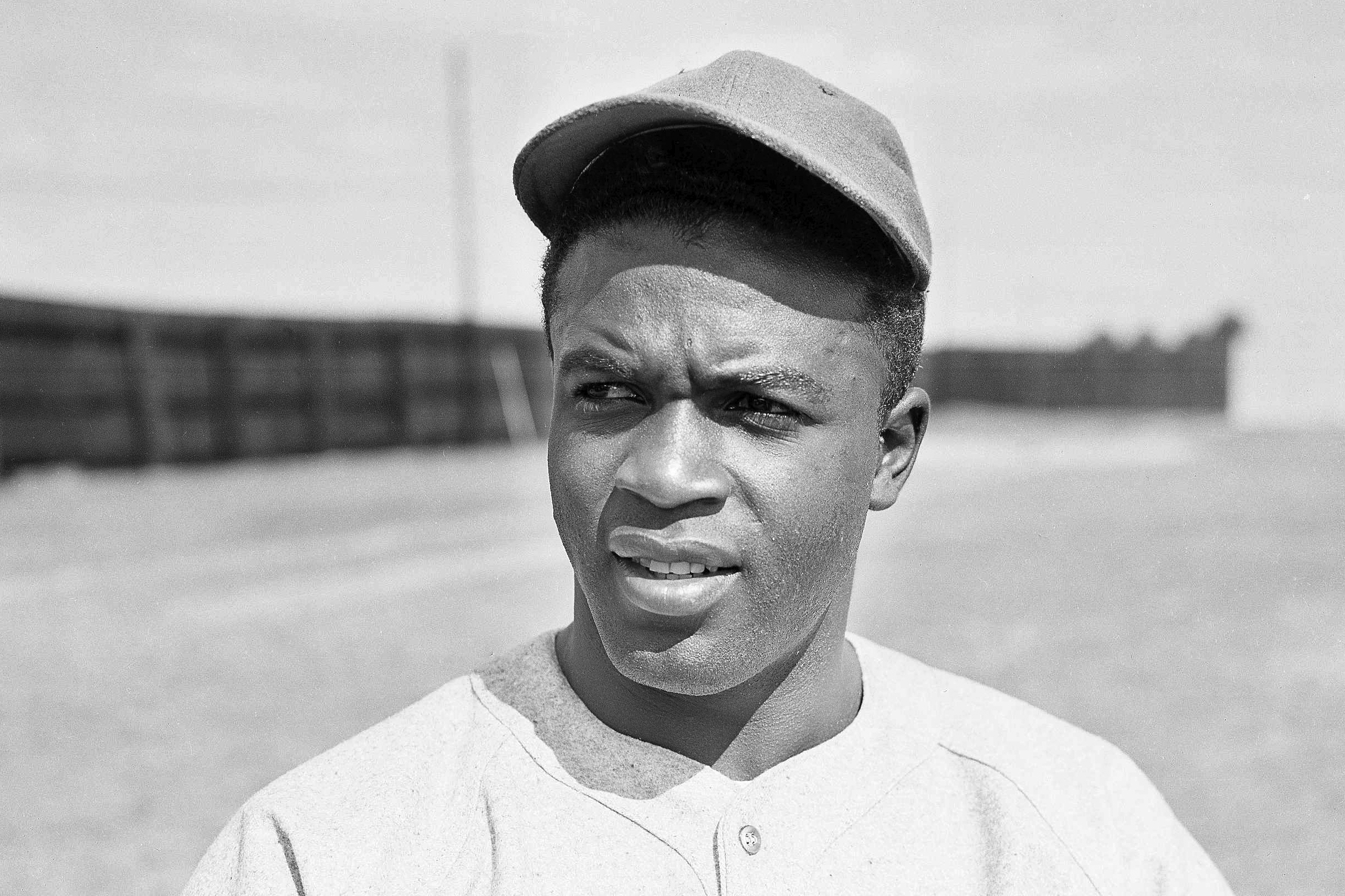 FILE - Baseball Player Jackie Robinson with the Montreal Royals club at Sanford, Fla., March 4, 1946.