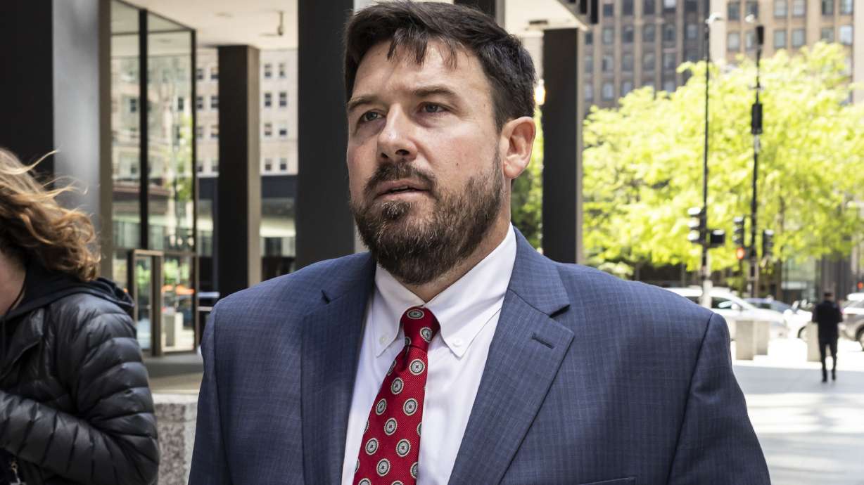 FILE -Richard Globensky, of Georgia, walks out of the Dirksen Federal Courthouse after pleading guilty to transporting stolen golf merchandise and memorabilia from the Augusta National Golf Club, Wednesday, May 15, 2024.