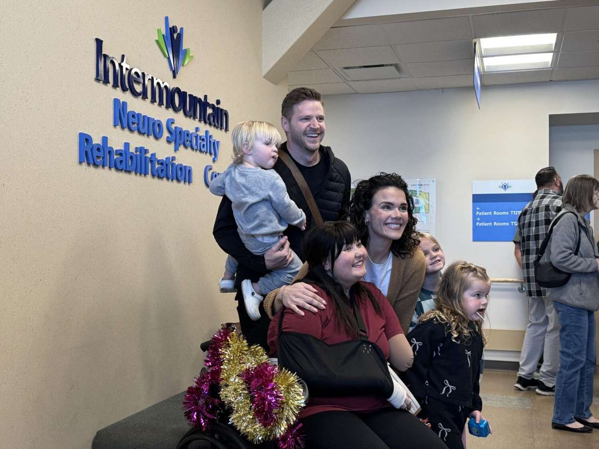 Sabrina Wilhite prior to leaving Intermountain Medical Center in Murray Wednesday.