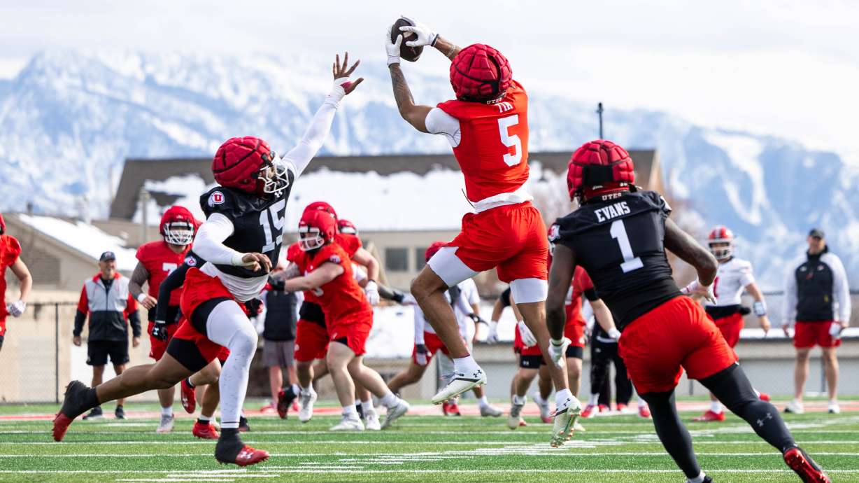 Utah Utes spring football practice at Spence and Cleone Eccles Football Center in Salt Lake City on Thursday, March 20, 2025.