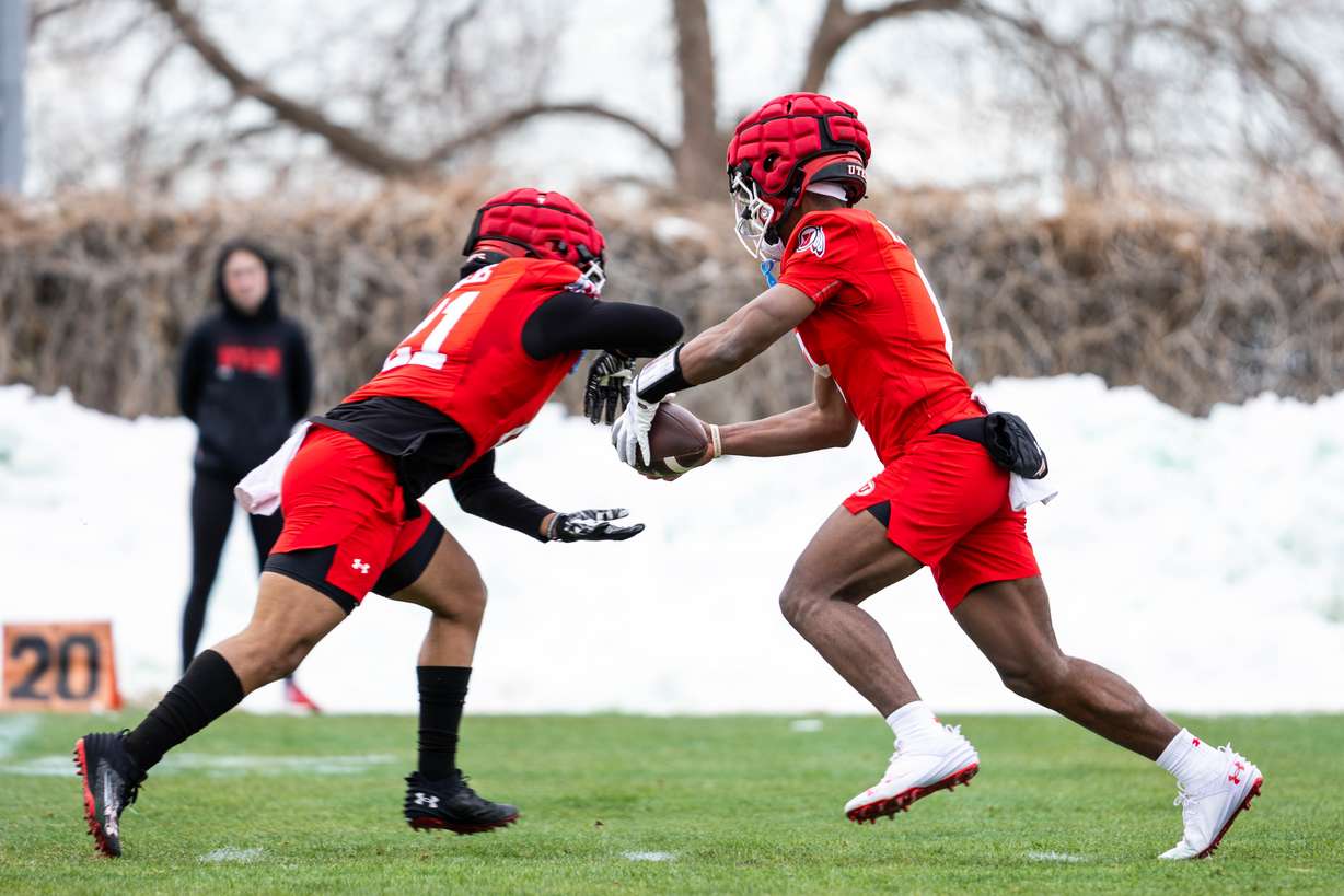 Utah Utes spring football practice at Spence and Cleone Eccles Football Center in Salt Lake City on Thursday, March 20, 2025.