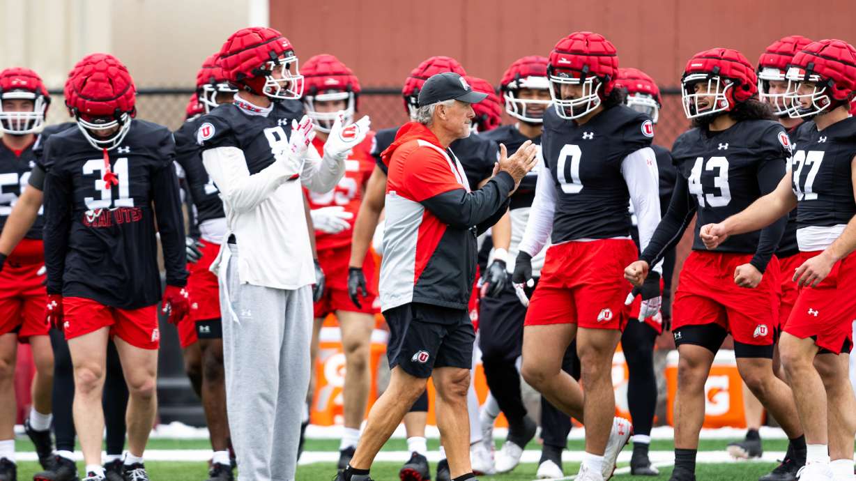 Utah Utes spring football practice at Spence and Cleone Eccles Football Center in Salt Lake City on Thursday, March 20, 2025.