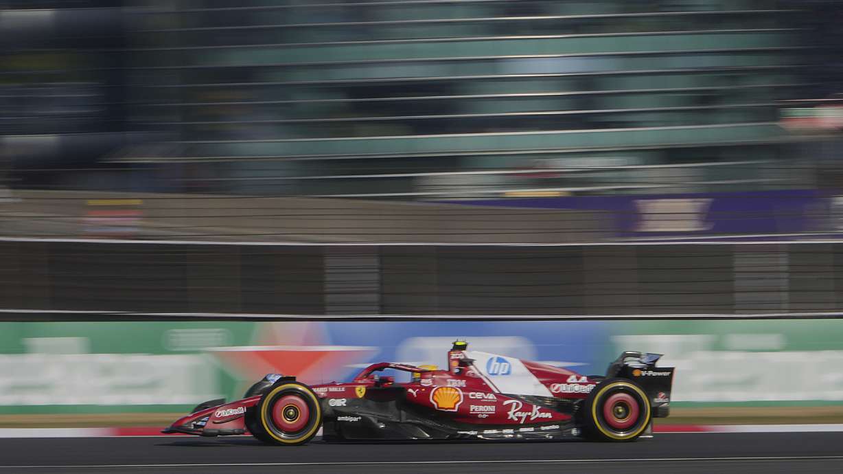 Ferrari driver Lewis Hamilton of Britain steers his car during the sprint qualifying at the Shanghai International Circuit in Shanghai, China, Friday, March 21, 2025, ahead of the Chinese Formula One Grand Prix (Sunday).