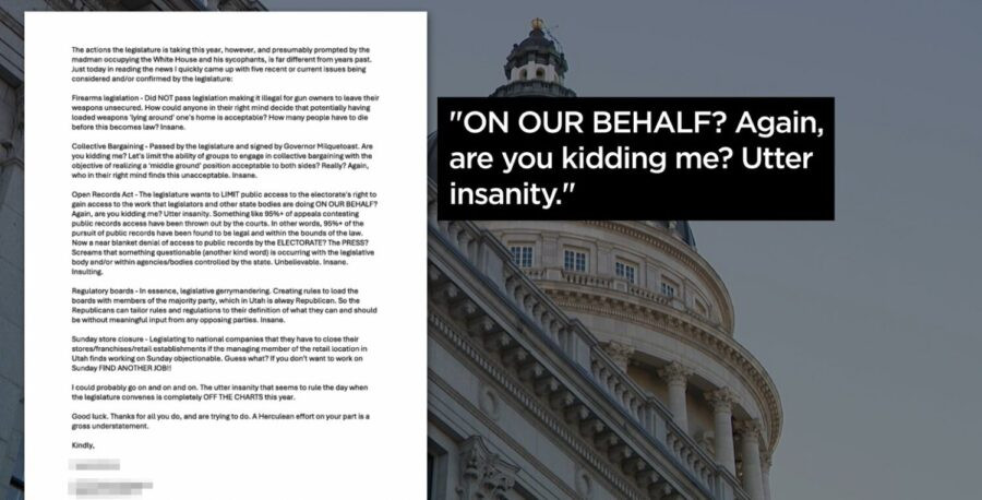 Email regarding SB277 and several other bills sent to several state leaders.