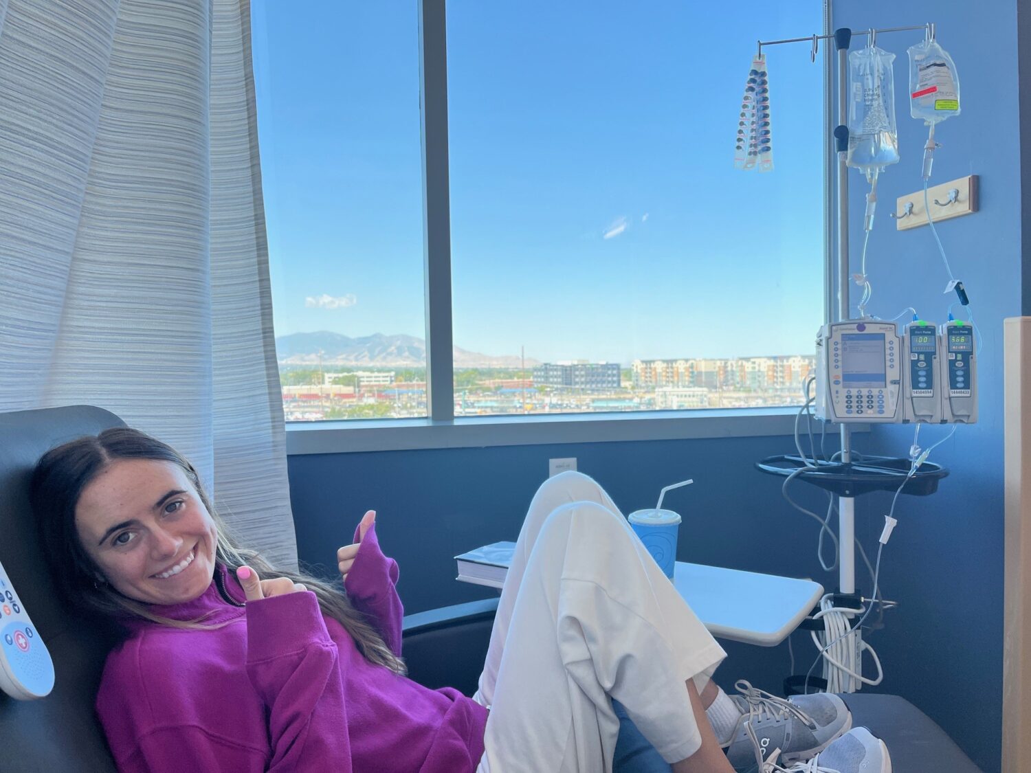 Brinlee Luster receives treatment for her cancer.