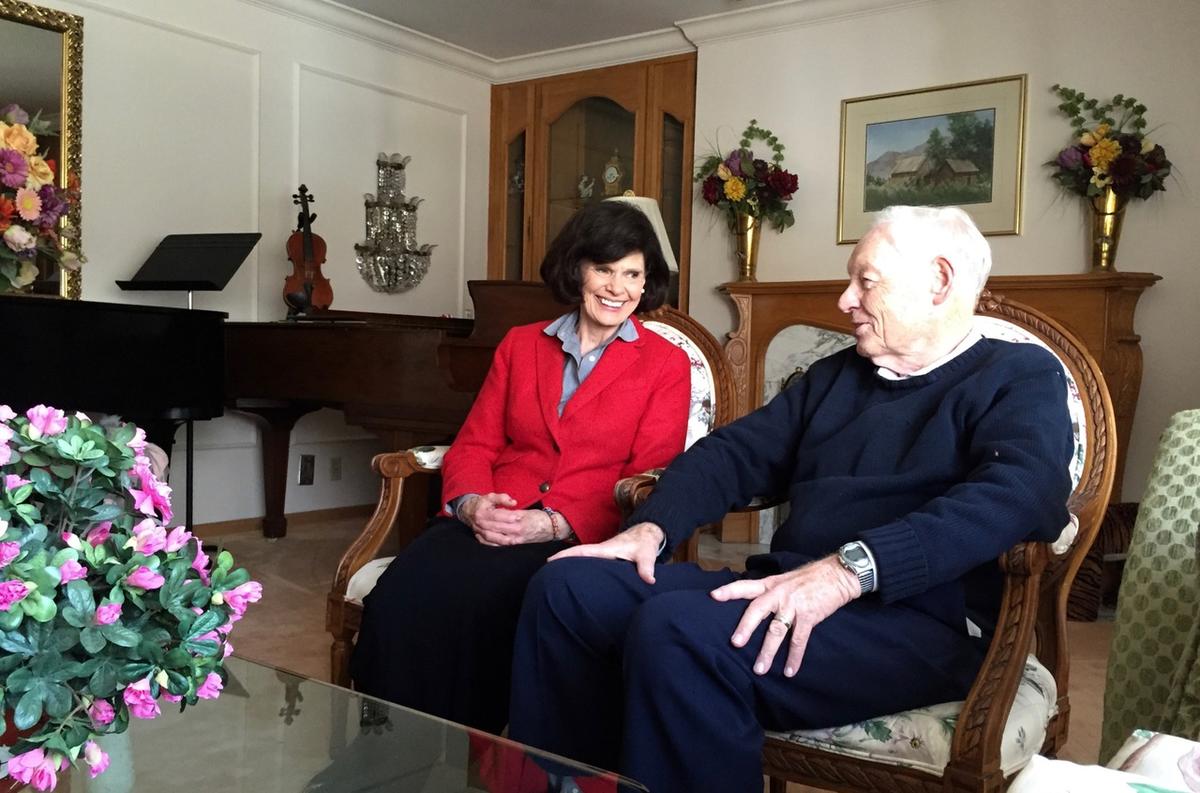 Violinist Jack Ashton with his wife, Marie. Ashton died on March 15 at the age of 86.