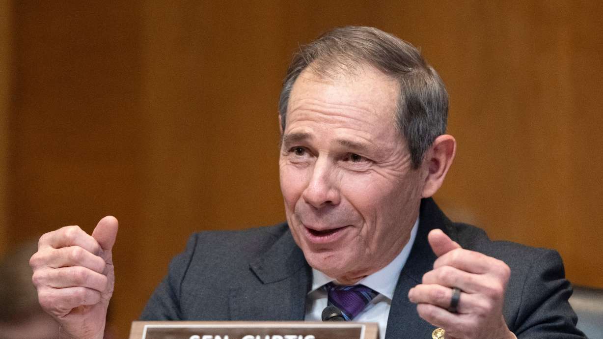 Sen. John Curtis, R-Utah, speaks Jan. 16 during the Senate Environment and Public Works Committee in Washington. Curtis responds to concerns about President Donald Trump and federal judges.