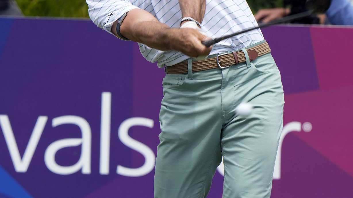 Billy Horschel hits his tee shot on the third hole during the final round of the Valspar Championship golf tournament Sunday, March 23, 2025, at Innisbrook in Palm Harbor, Fla.
