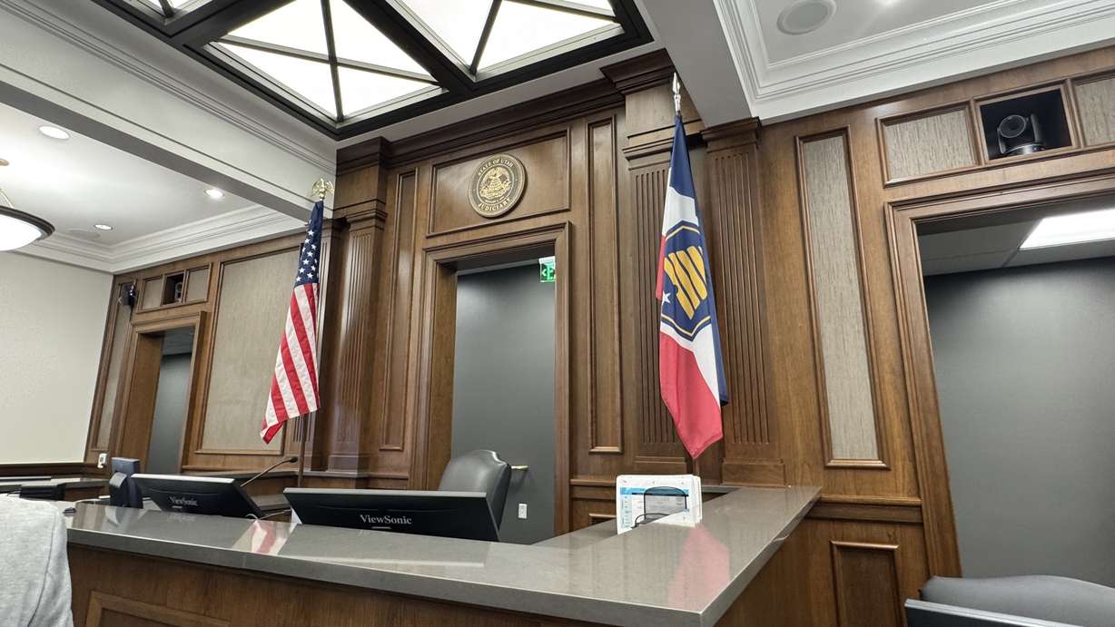 A judge's seat at the new 6th District courthouse in Manti. People toured the courthouse after its dedication and ribbon-cutting ceremony on Monday.