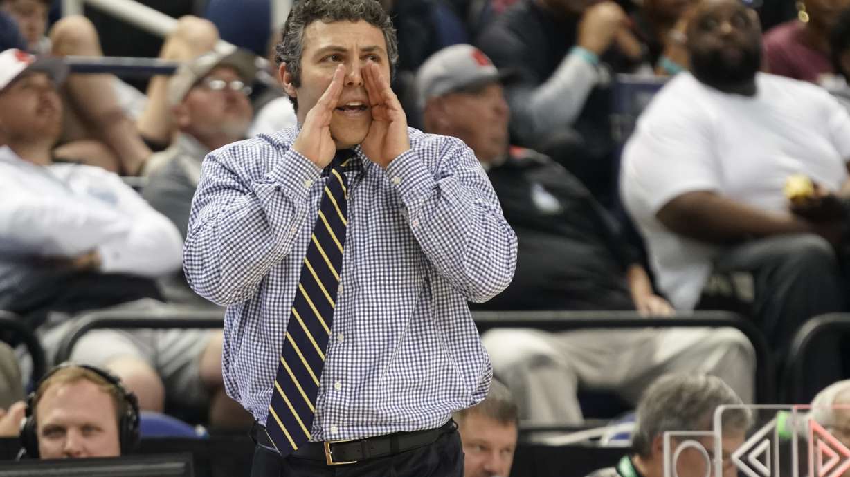 FILE - Georgia Tech head coach Josh Pastner directs his team against Florida State during the first half of an NCAA college basketball game at the Atlantic Coast Conference Tournament in Greensboro, N.C., on March 7, 2023.