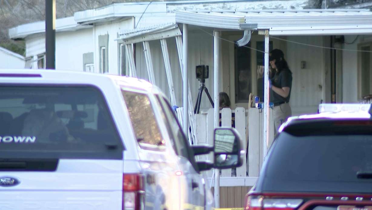 Police investigate after a woman was found dead inside a burned mobile home at 1050 W. 5100 South in Riverdale on Monday. Shortly after the body was found, an Amber Alert was issued for the woman's children. They were later found in good condition with their father, Ricardo Rojel Trujillo, who was arrested.