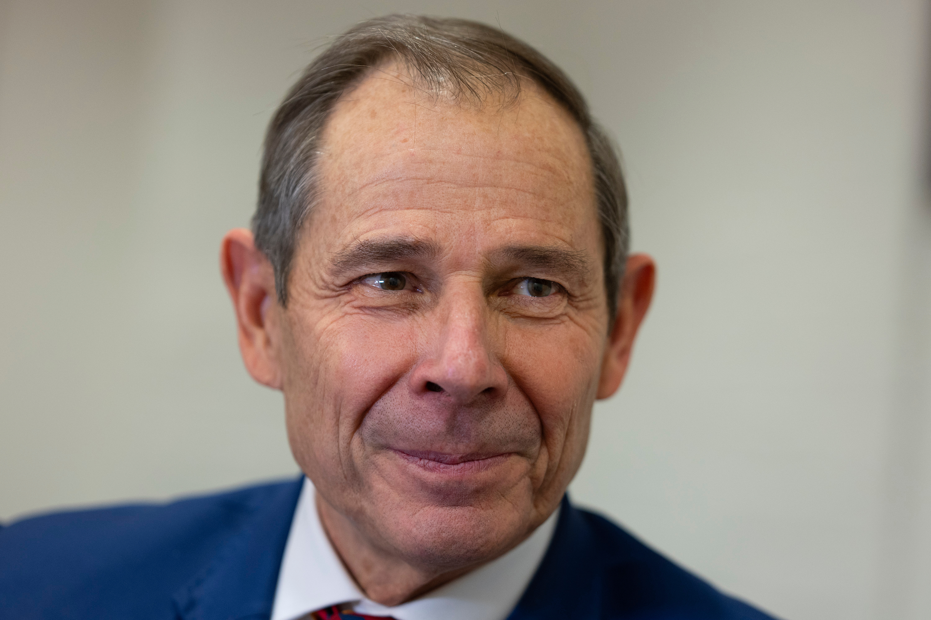 Sen.-elect John Curtis, R-Utah, sits in his temporary basement office during an interview in the Russell Senate Office Building in Washington on Dec. 12, 2024. Curtis was one of the most effective legislators in Congress last year, according to a new report.