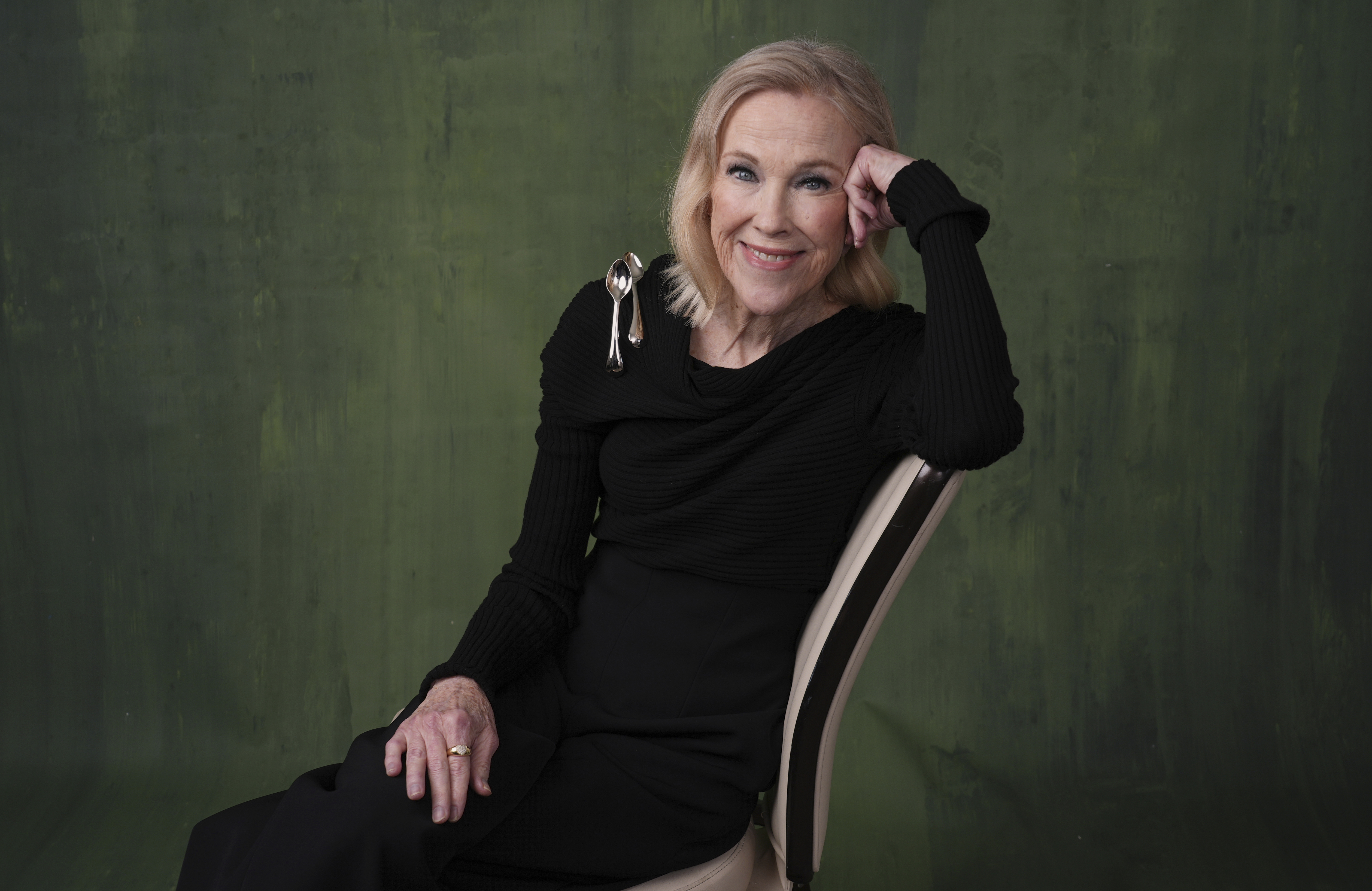 Catherine O'Hara, a cast member in the Apple+ series "The Studio," poses for a portrait on March 20 in Los Angeles. O'Hara died on Friday at the age of 71.