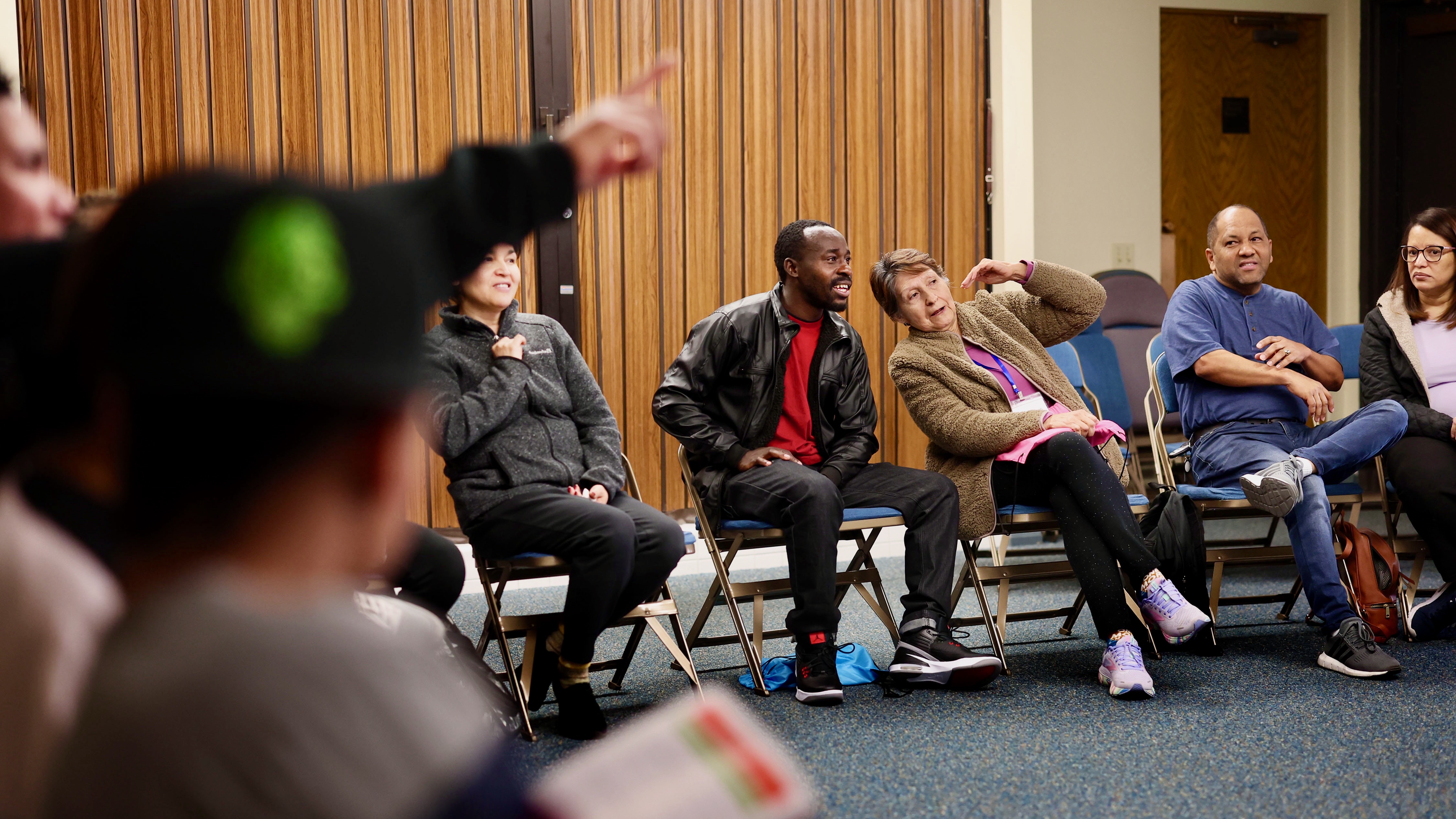 Students attend an English class at My Hometown Northwest Community Resource Center in Salt Lake City on May 7, 2024. Just over half of Americans say making English the official U.S. language is important.