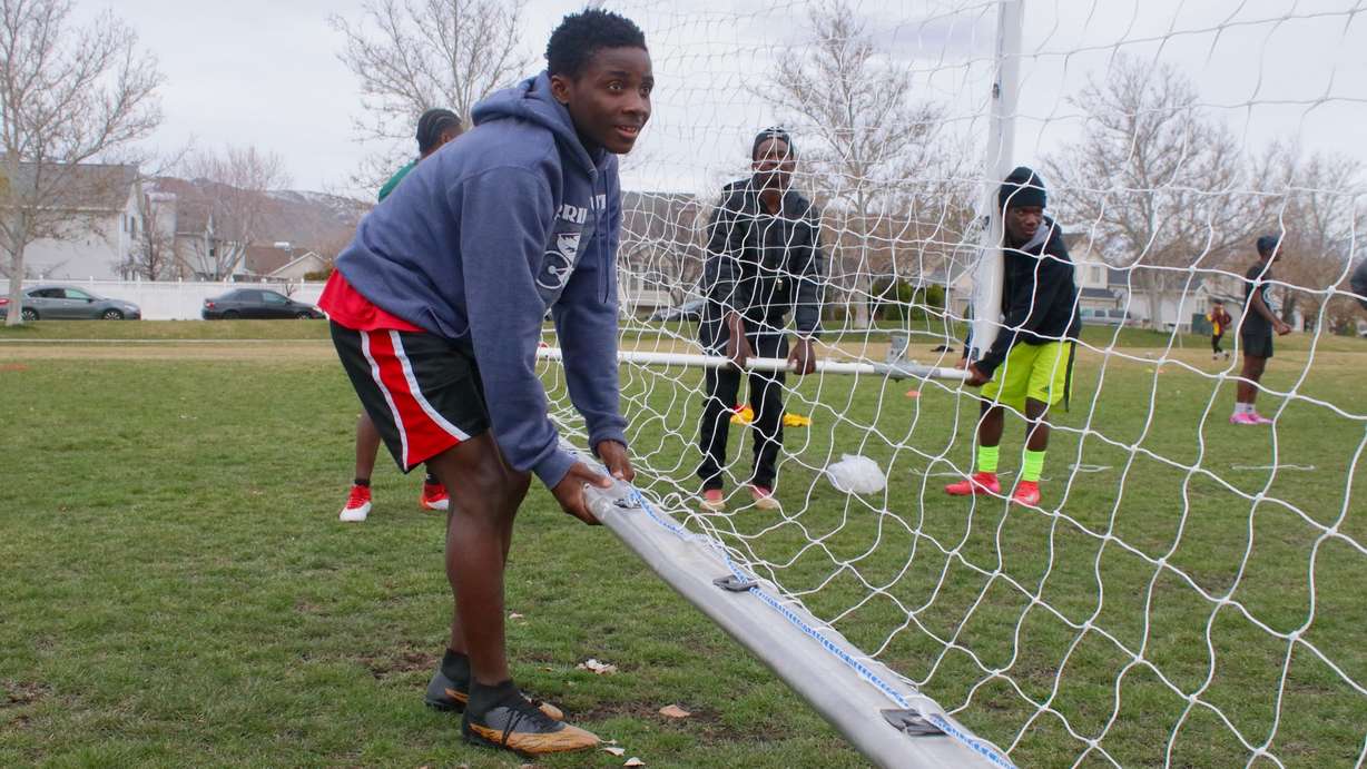 Future FC soccer team players prepare for a practice at Westpointe Park in Salt Lake City on March 21.