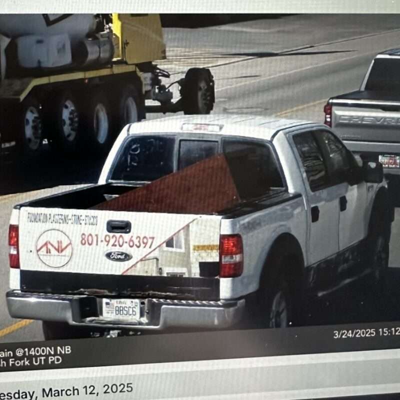The back of the truck that police believed Ricardo Rojel Trujillo might have been driving when an Amber Alert was issued on March 24. Trujillo was the suspected kidnapper in the case.