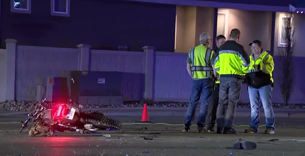 A man was critically injured after his motorcycle was struck by a car in West Jordan on Tuesday.