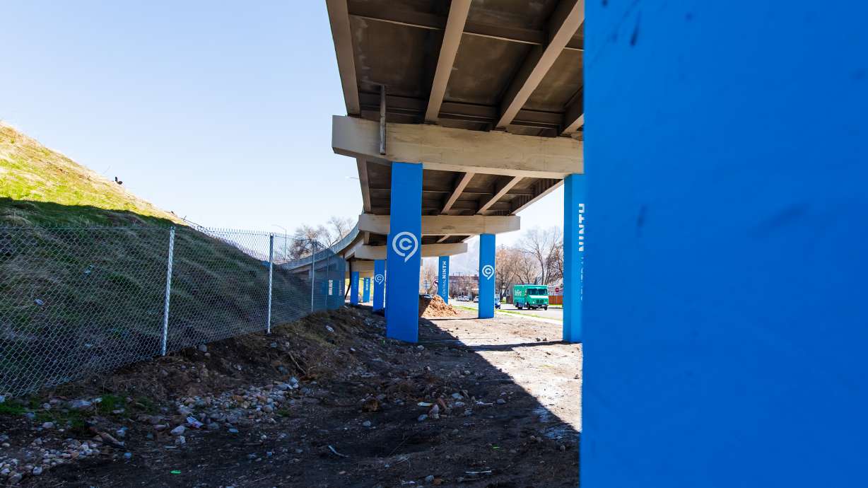 The Mead Avenue underpass is pictured on Tuesday. A pair of futsal courts are slated to be added in the area near 900 South as it becomes a quasi-park called MeadUP.