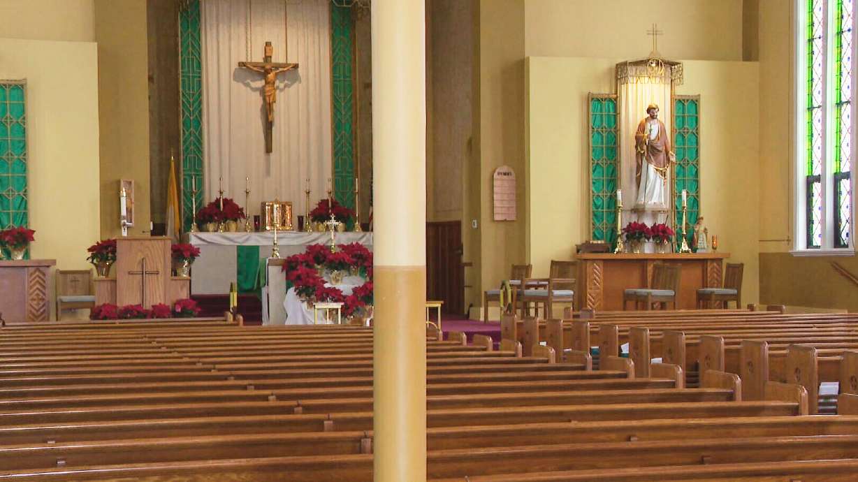 St. Anthony of Padua Church, where a Communion wafer with red marks was discovered, in Morris, Ind.
