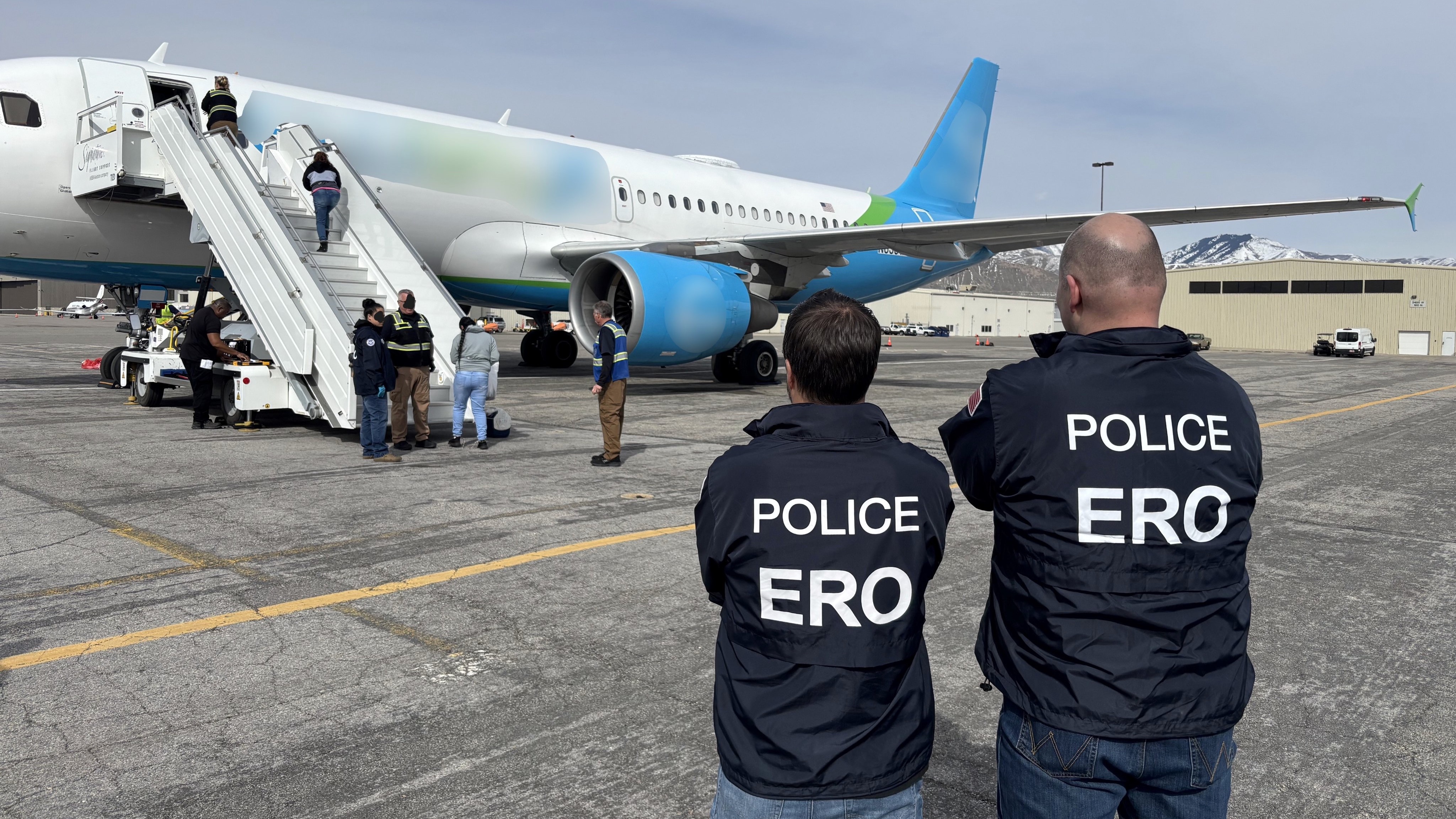 A March 24 social media post by the Salt Lake City office of Immigration and Customs Enforcement. The caption to the post reads, "ICE Air in Utah: Loaded up and ready to go."