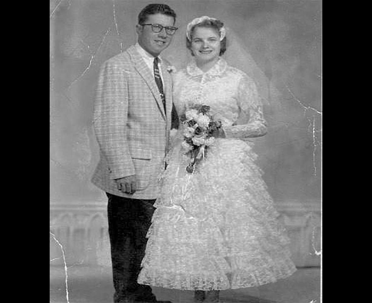 Merle and Marguerite Casey on their wedding day.