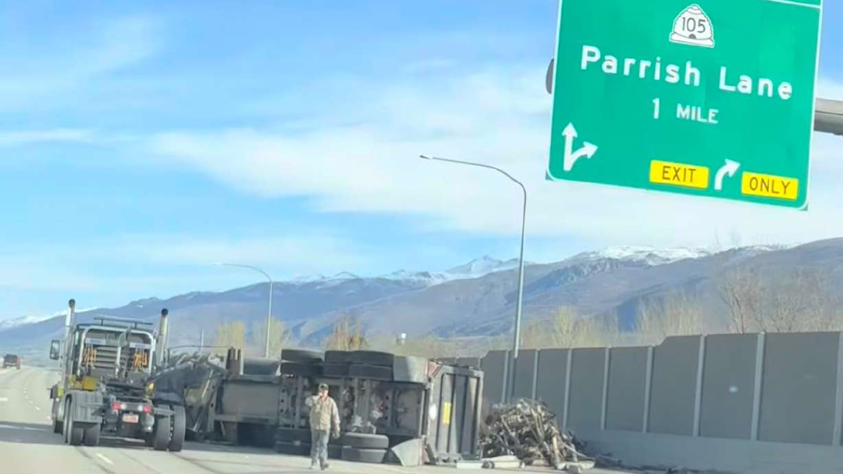A semitruck rollover on I-15 near Bountiful Thursday forced the closure of three northbound lanes, resulting in major traffic delays in the area, but the Utah Highway Patrol said no one was injured.