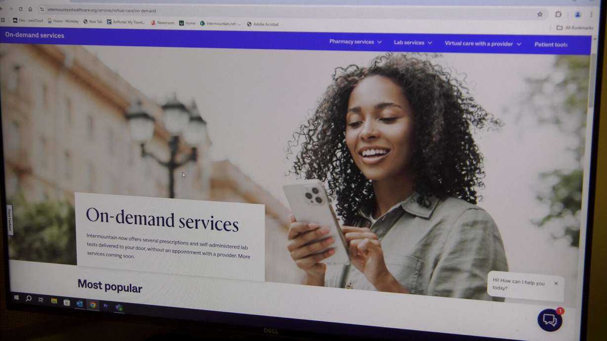 The homepage for the Intermountain Health on-demand services website.