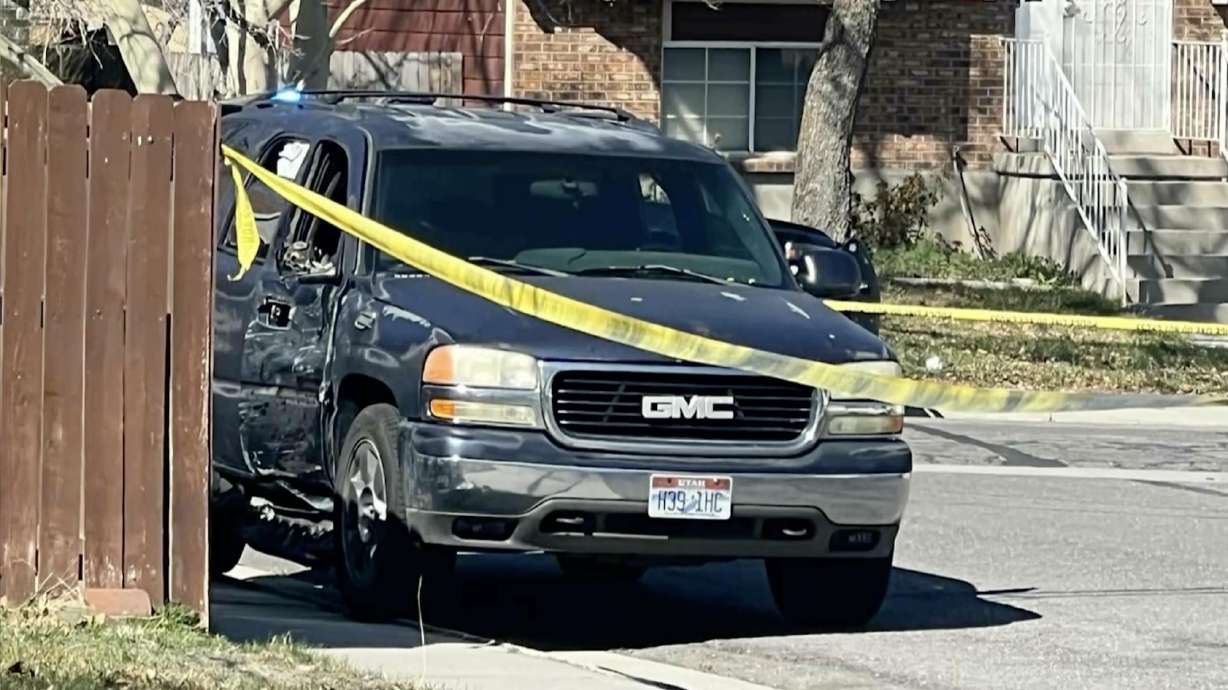 Police search a damaged SUV after a woman reported seeing it in her West Jordan neighborhood a day after a vehicle matching its description was reportedly involved in a deadly hit-and-run crash. On Thursday, the owner of the SUV was arrested for investigation of two counts of obstruction of justice.