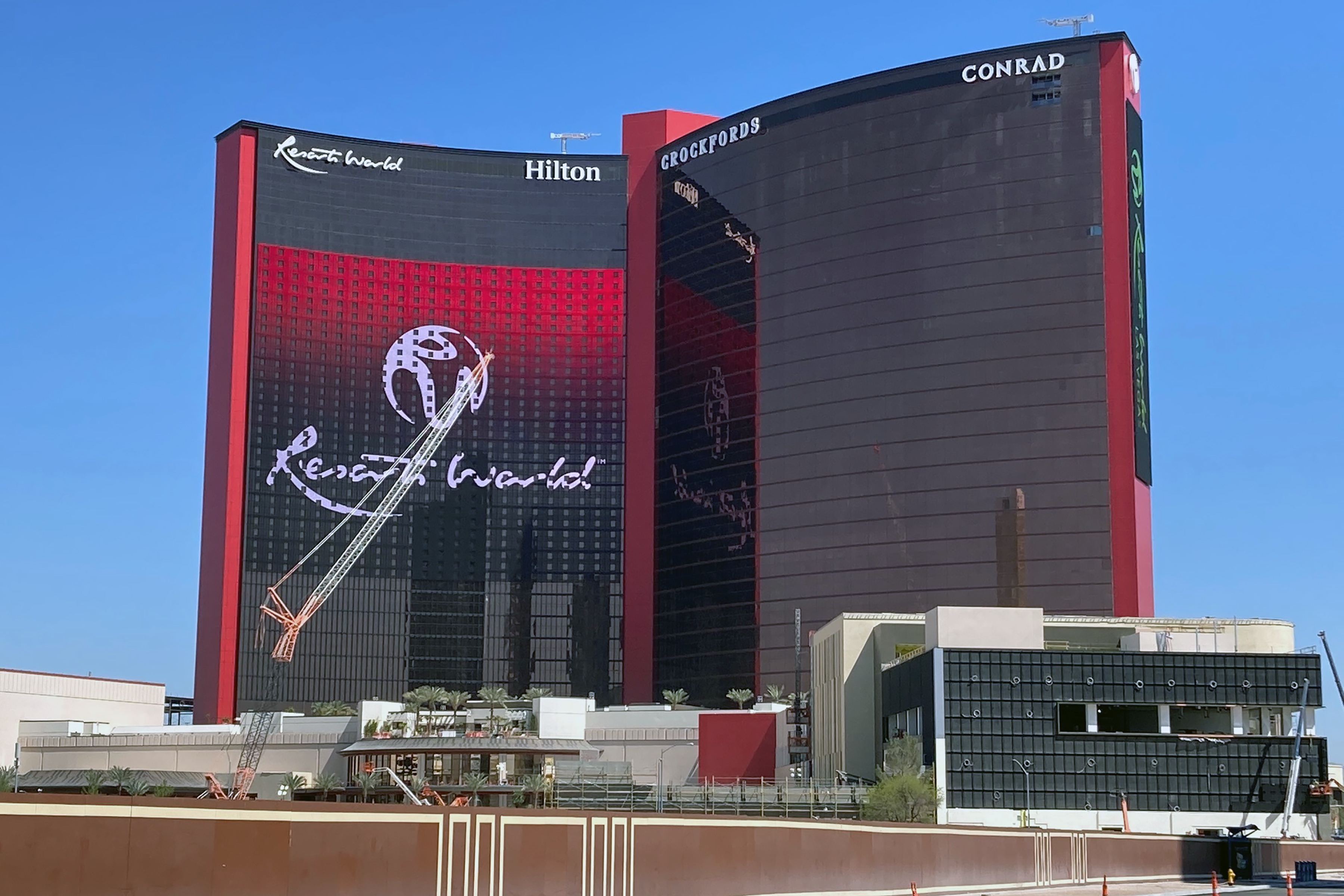 FILE - Resorts World Las Vegas is shown under construction, April 19, 2021, in Las Vegas. 