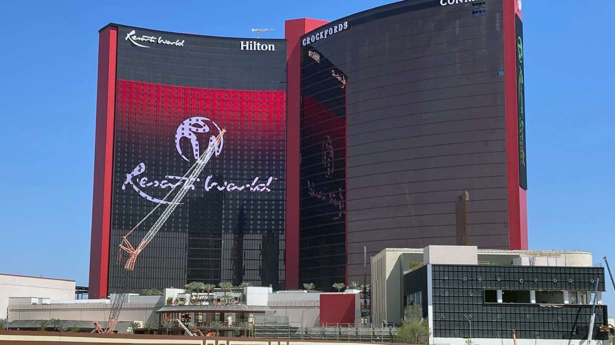 FILE - Resorts World Las Vegas is shown under construction, April 19, 2021, in Las Vegas.