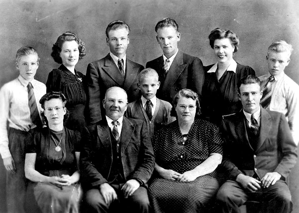 The Borgstrom family of Box Elder County, shown in an undated photo, had five sons that served during World War II. Four of them died and the fifth received special permission to come home.