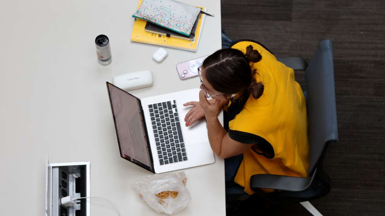 A student at the University of Utah in Salt Lake City on March 13, 2024. The Utah System of Higher Education on Friday approved tuition increases for the state's public colleges and universities for the 2025-2026 school year.