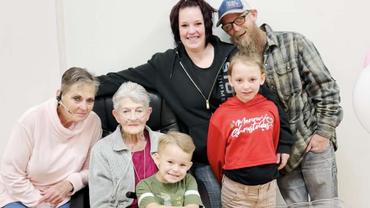Longtime Escalante Valley Elementary School classroom aide Peggy Hilliard, second from the left, recently retired at 90 after working there for over 30 years.