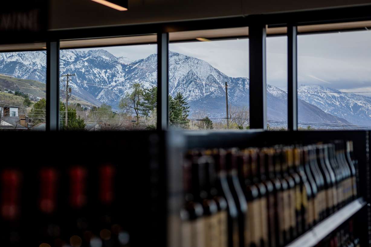 Wine is on display before the opening of a new Department of Alcoholic Beverage Services state liquor store in the Foothill neighborhood at 1615 S. Foothill Dr. in Salt Lake City on Monday.