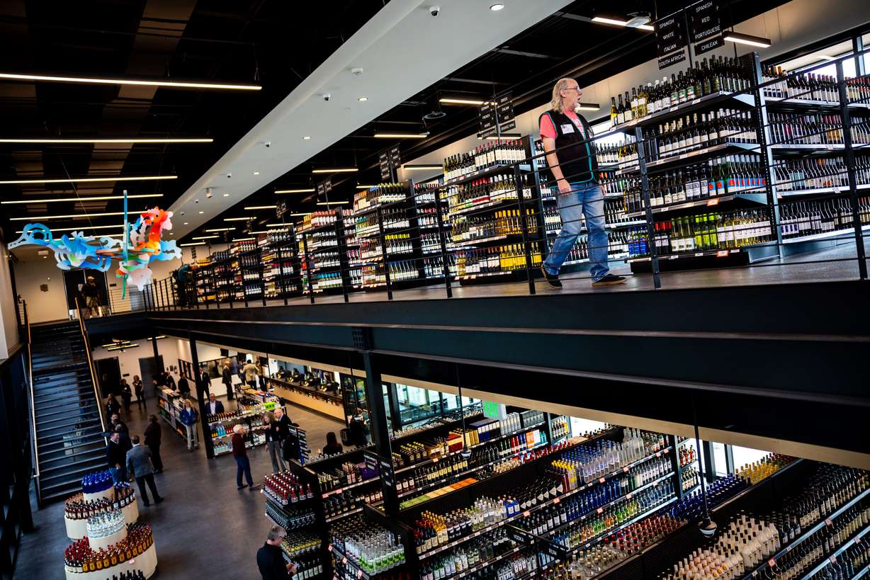 Department of Alcoholic Beverage Services state liquor store employee Doug Robinson paces the top floor of the store before the opening of the new DABS state liquor store in the Foothill neighborhood at 1615 S. Foothill Drive in Salt Lake City on Monday.