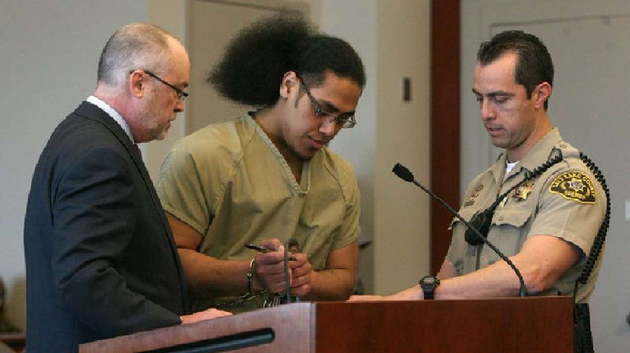 Antoine Hunter Farani appears in court in 2012 for the murder of 18-year-old JoJo Lee Brandstatt in 2009. Farani was just 14 when he shot and killed Brandstatt. On Tuesday, he appeared before the Utah Board of Pardons and Parole.