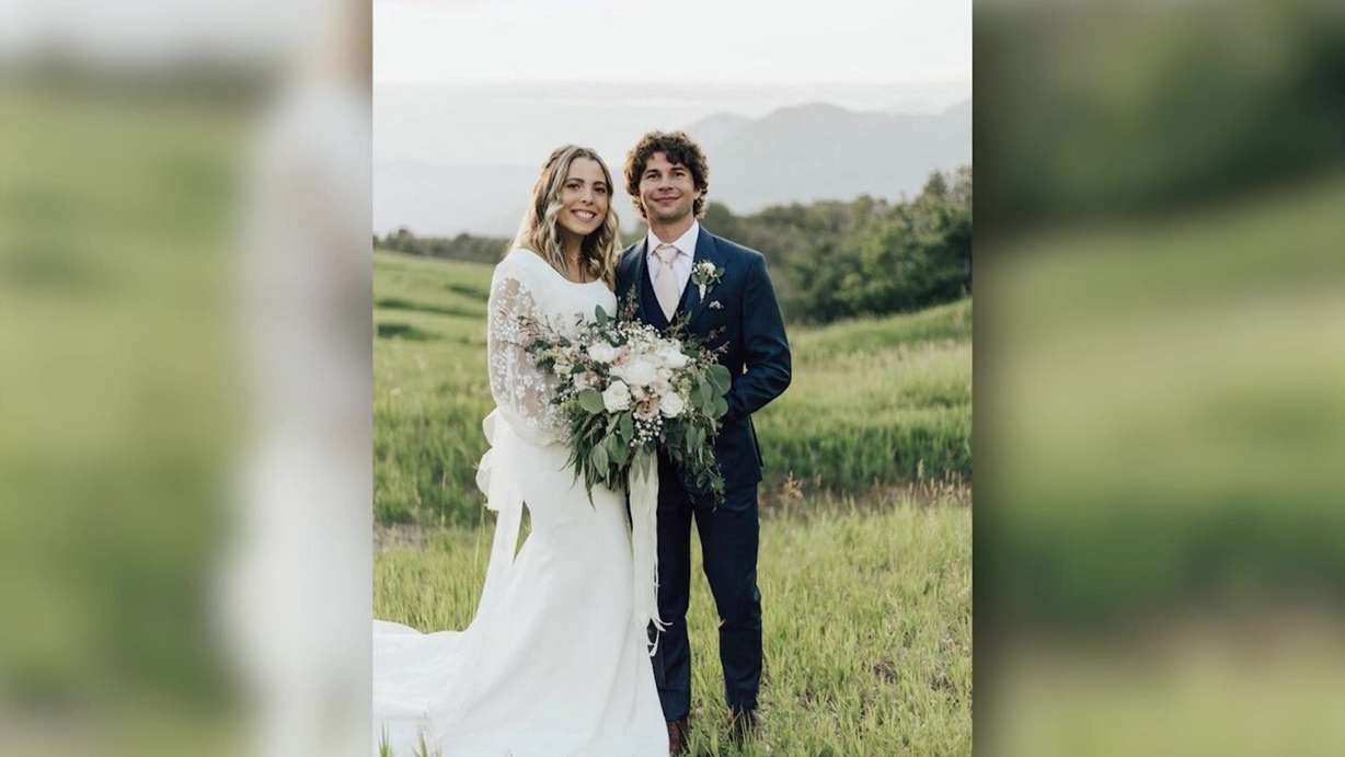 Garret and Maurin Pace are pictured on their wedding day in August 2023.